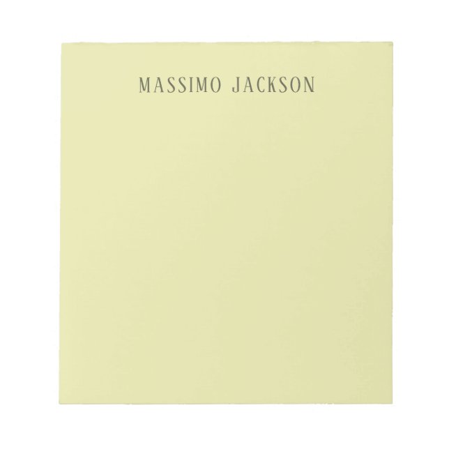 Custom pastel colour personalised minimalist name notepad (Front)
