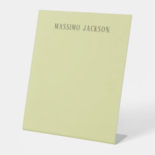 Custom pastel colour personalised minimalist name pedestal sign