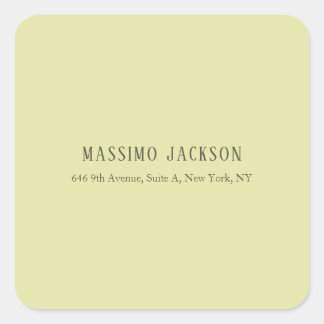 Custom pastel colour personalised minimalist name square sticker