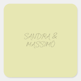 Custom pastel colour personalised minimalist name square sticker