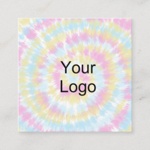 Custom. Pastel Colours. Tie Dye. Square Business Card