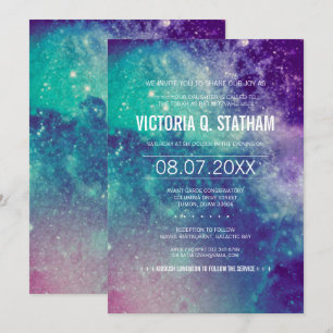 Custom Pastel Galaxy Bat Mitzvah Party Invite