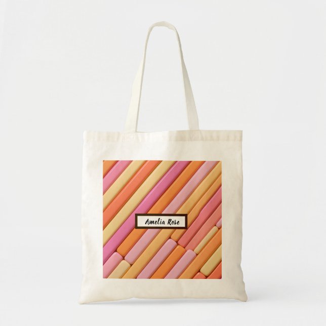 Custom Pastel Geometric Budget Tote Bag – Abstract (Front)