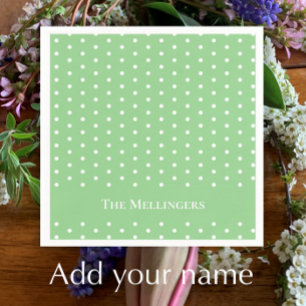 Custom Pastel Green and White Polka Dot Easter  Napkin