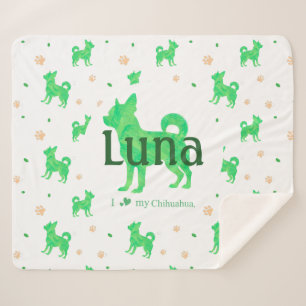 Custom Pastel green chihuahua Silhouette blanket