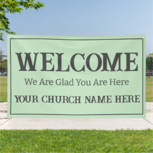 Custom Pastel Green Church Welcome Banner