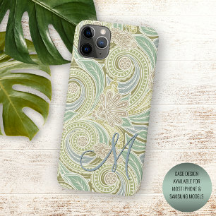 Custom Pastel Green Yellow Blue Pink Paisley Art iPhone 16 Pro Max Case