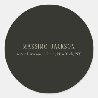 Custom pastel grey personalised minimalist name classic round sticker
