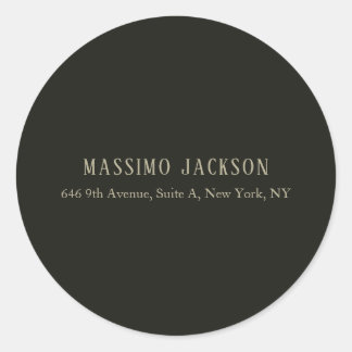 Custom pastel grey personalised minimalist name classic round sticker