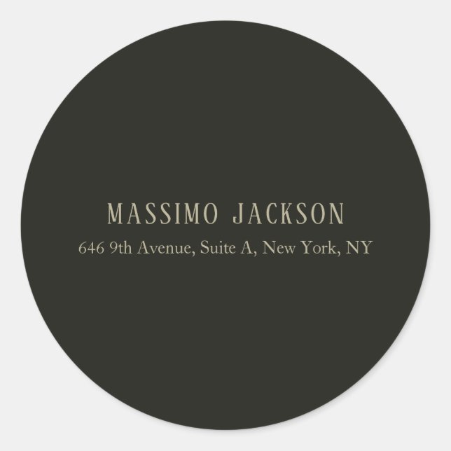 Custom pastel grey personalised minimalist name classic round sticker (Front)