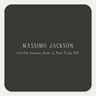 Custom pastel grey personalised minimalist name square sticker