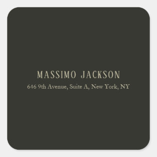 Custom pastel grey personalised minimalist name square sticker