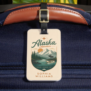 Custom Pastel Light Soft Pink Alaska Adventure Luggage Tag
