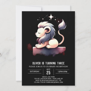Custom Pastel Lion Birthday Invitation