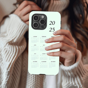 Custom Pastel Mint 2025 Calendar  iPhone 15 Pro Case