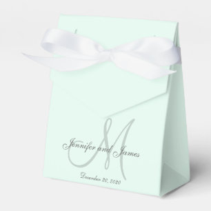Custom Pastel Mint Coloured Monogram Favour Box