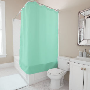 Custom Pastel Mint Solid Colour Minimalist Shower Curtain