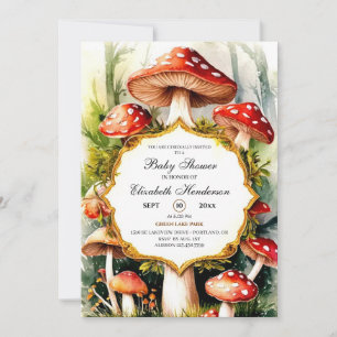 Custom Pastel Mushroom Baby Shower Invitation