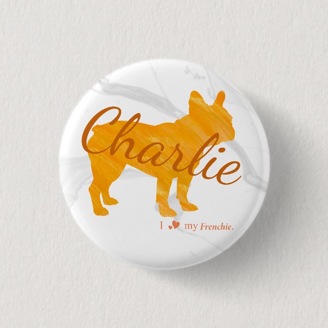 Custom Pastel Orange French Bulldog - Frenchie 3 Cm Round Badge (Front)