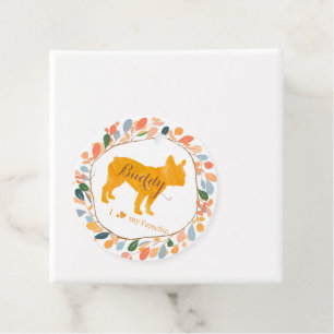 Custom Pastel orange french bulldog gift tag