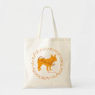 Custom Pastel orange french bulldog tote bag Gift