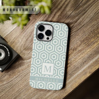 Custom Pastel Pale Soft Blue Grey White Geometric 