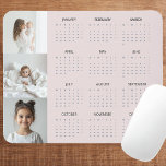Custom Pastel Pink 2025 Calendar Family Photo Mouse Mat<br><div class="desc">Personalise your workspace with this charming pastel pink 2025 calendar mouse pad featuring three of your favourite family photos. Combining style and practicality, this custom mouse pad showcases a full-year calendar alongside your cherished memories, making it a unique and functional keepsake. The soft pastel pink background adds a touch of...</div>