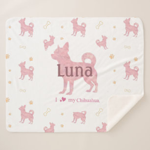 Custom Pastel pink chihuahua Silhouette blanket