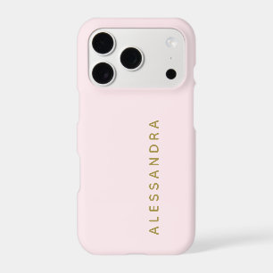 Custom Pastel Pink Gold Name Minimalist Modern 