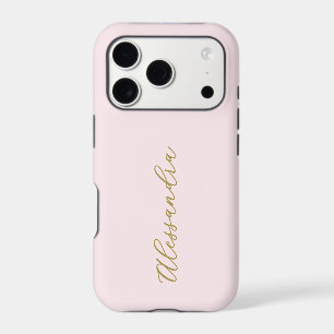 Custom Pastel Pink Gold Name Script Minimalist