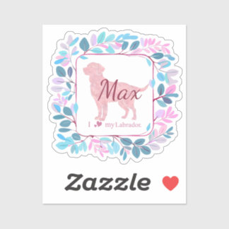 Custom Pastel Pink Labrador Retriever Sticker Gift