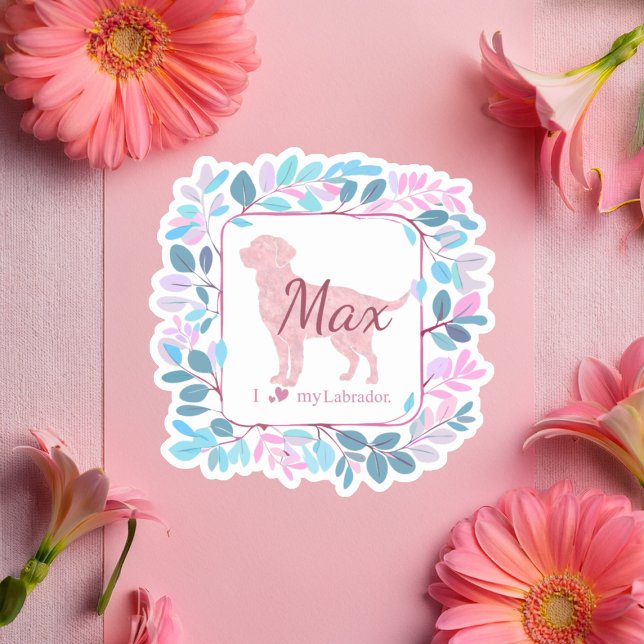 Custom Pastel Pink Labrador Retriever Sticker Gift (Creator Uploaded)