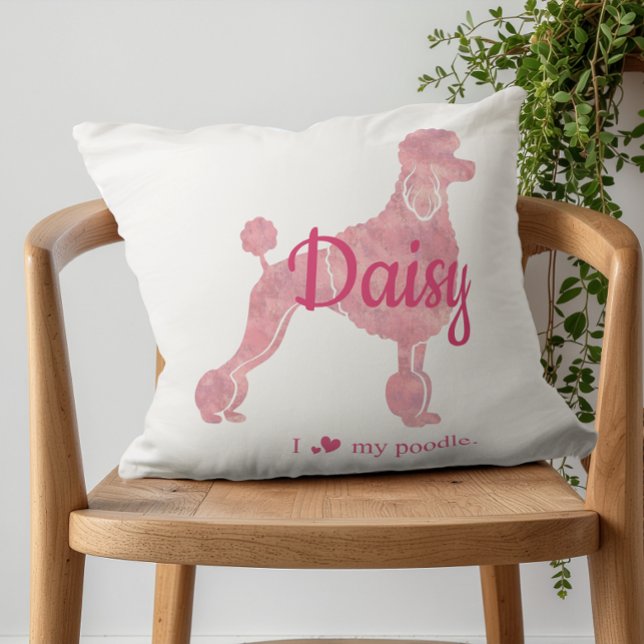 Custom Pastel Pink Poodle Silhouette cushion  (Creator Uploaded)