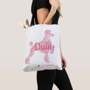 Custom Pastel Pink Poodle Silhouette custom Tote Bag