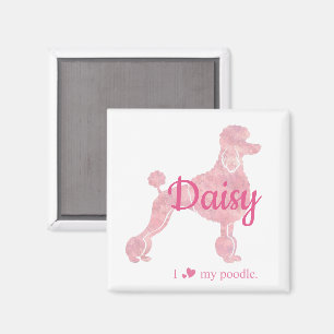 Custom Pastel Pink Poodle Silhouette  Magnet
