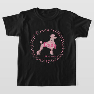 Custom Pastel Pink Poodle Silhouette T-shirt