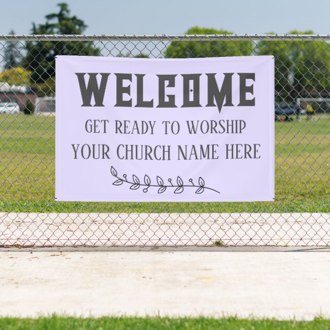 Custom Pastel Purple Church welcome  Banner (Insitu)