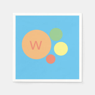 Custom Pastel Rainbow Polka Dot Monogram – Fun Napkin