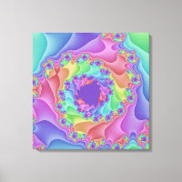 Custom Pastel Rainbow Spiral Canvas Art