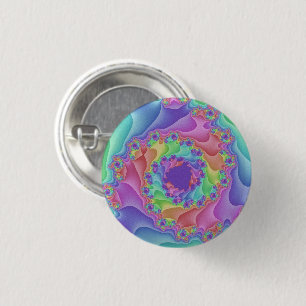 Custom Pastel Rainbow Spiral Small Button