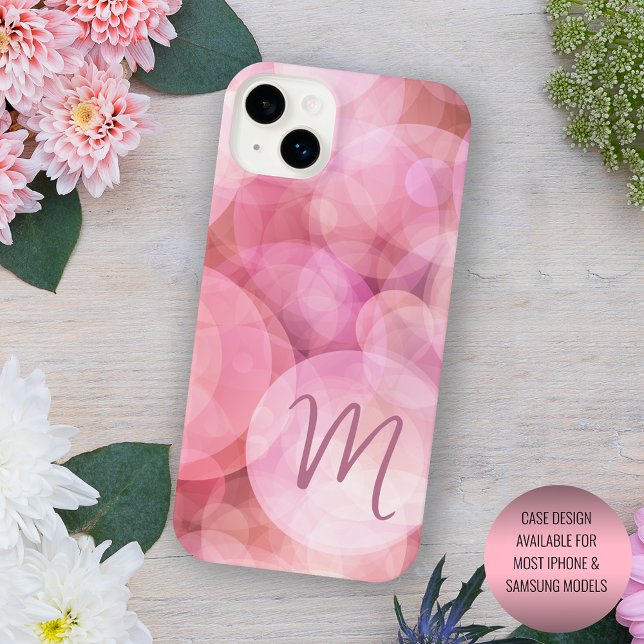 Custom Pastel Rose Blush Pink Bubbles Pattern iPhone Case (Creator Uploaded)