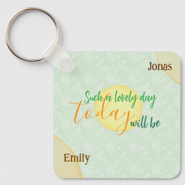 Custom Pastel Sun inspirational day  Key Ring (Front)