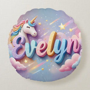 Custom Pastel Unicorn Name Pillow