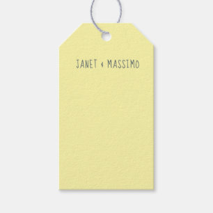 Custom pastel yellow personalised minimalist name gift tags