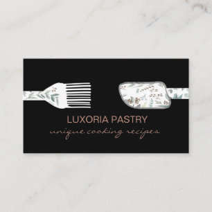 custom Pastry eucalyptus leaf spoon spatula rustic Business Card