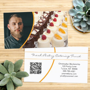 Custom Pastry Photo Your Photo with QR Code Business Card