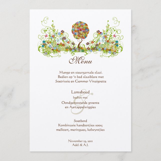 custom Patchwork Tree Program Menu (Front)