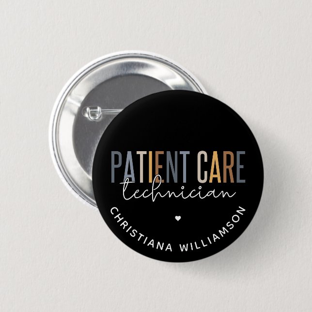 Custom Patient Care Technician PCT Gifts 6 Cm Round Badge (Front & Back)