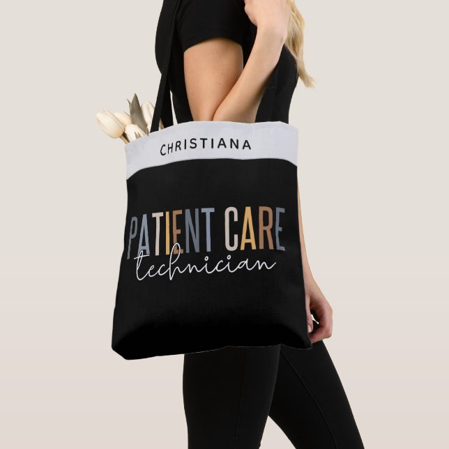 Custom Patient Care Technician PCT Gifts Tote Bag (Close Up)