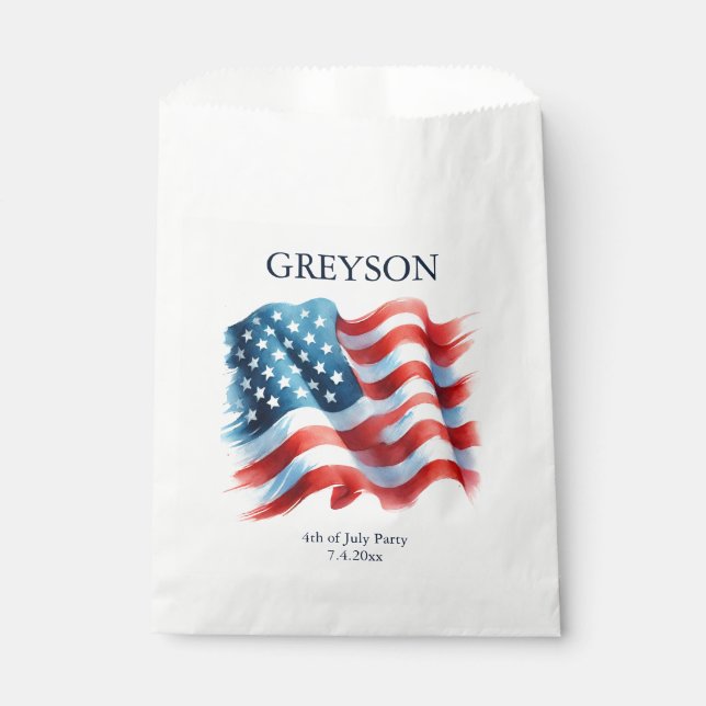 Custom Patriotic American Flag Favour Bags (Front)